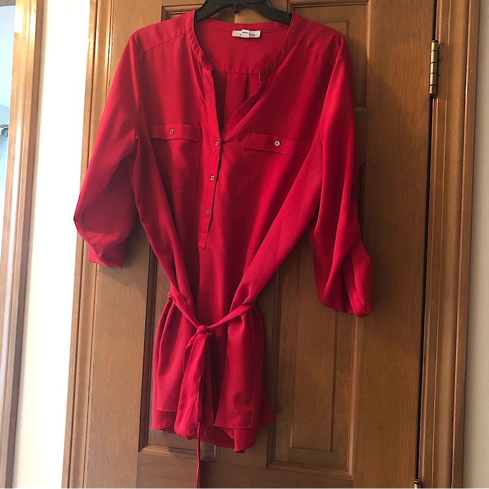 Calvin Klein - Red Tunic w/ Belt